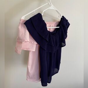 (2) Off the Shoulder Ruffle Tops Bundle